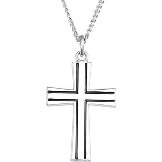 Sterling Silver Cross 24" Necklace