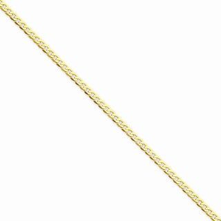 14K 8 inch 2.9mm Flat Beveled Curb with Lobster Clasp Bracelet