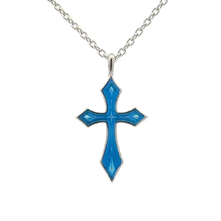 Sterling Silver Blue Cross Necklace