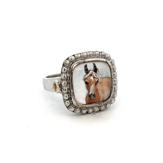 "Sapphire" 625K SS horse ring