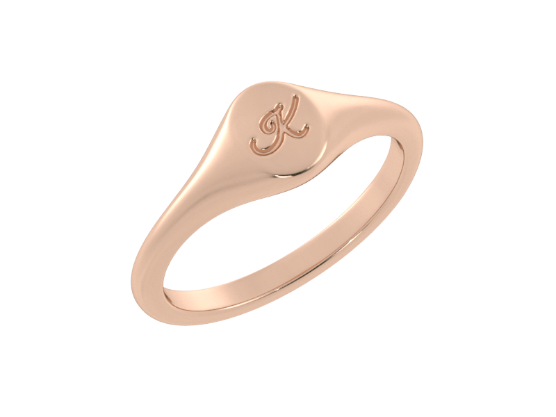 Minimalist Ladies' Signet Ring Solid 14k Gold Heirloom JAB