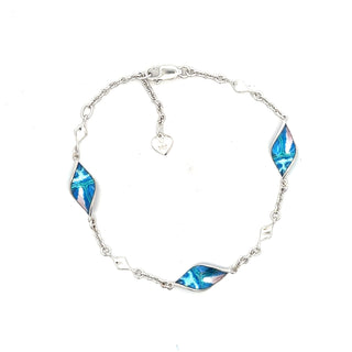SS Blue Color 3-Piece Aurora Marquise Twist Bracelet