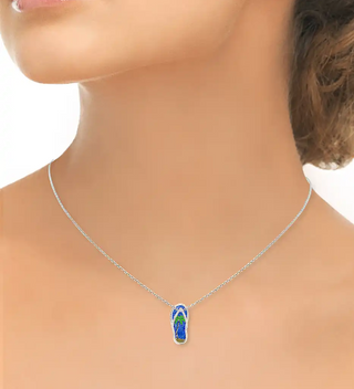 SS Blue Flip-Flop Necklace