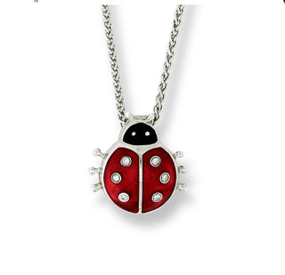 SS Red Ladybug Necklace w/ Whi