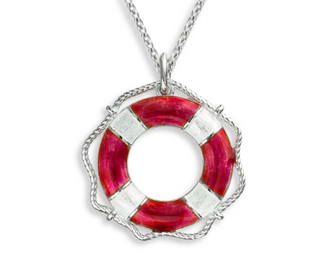 SS Red And White Buoy Necklace