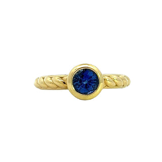 18K Yellow Gold and Sapphire Ring.