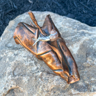 Copper, Sterling Silver Snail Shell Wonderer Sculpture