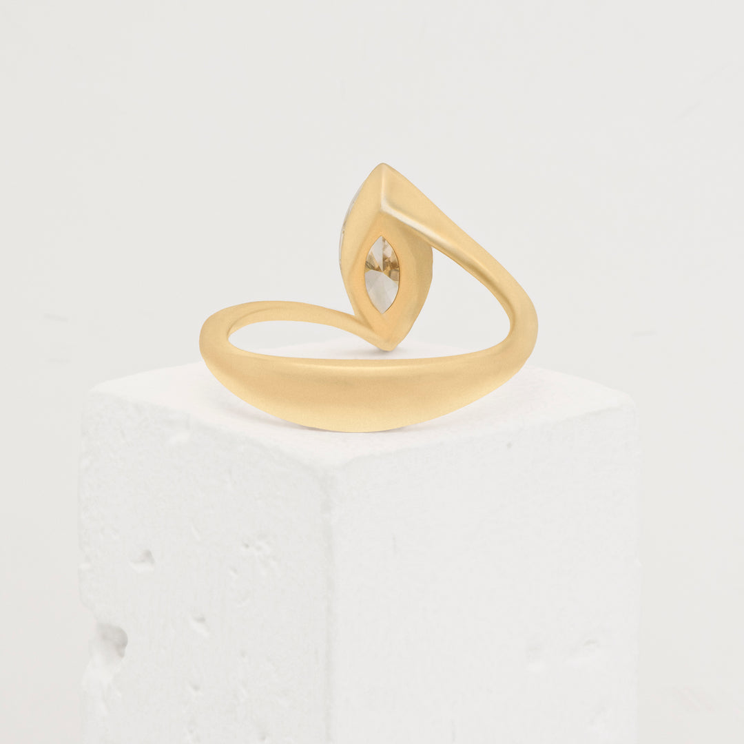 14k Yellow Gold Bypass 1.39ct Marquis Lab-Grown Diamond Engagement Ring