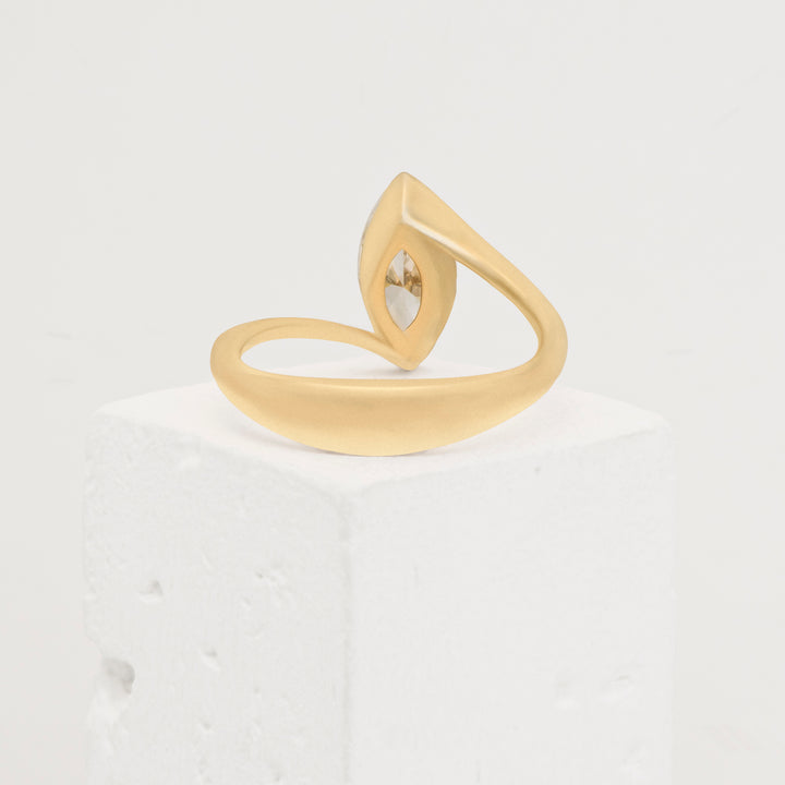 14k Yellow Gold Bypass 1.39ct Marquis Lab-Grown Diamond Engagement Ring