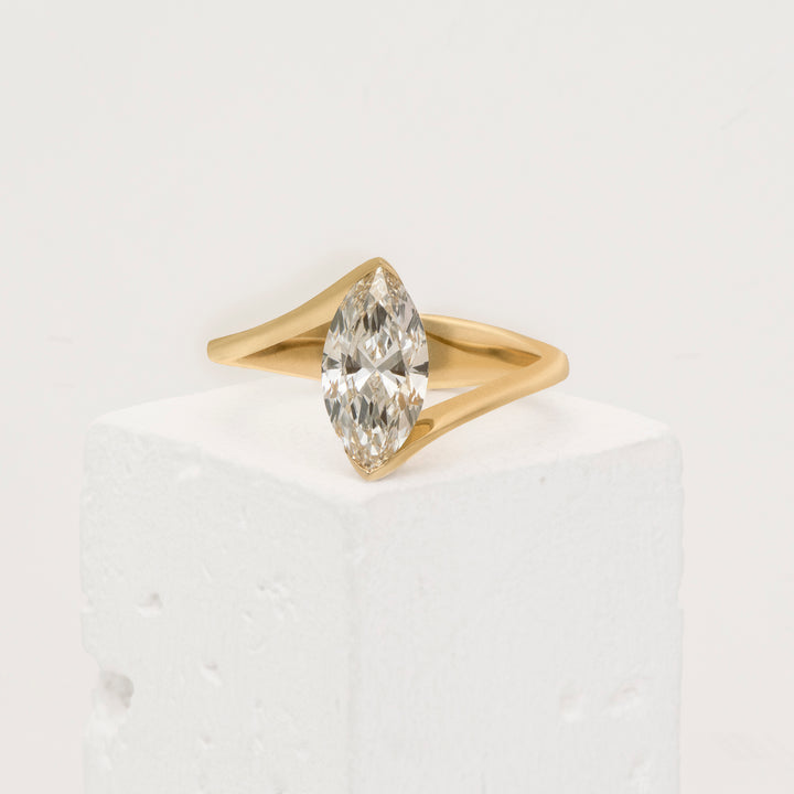 14k Yellow Gold Bypass 1.39ct Marquis Lab-Grown Diamond Engagement Ring