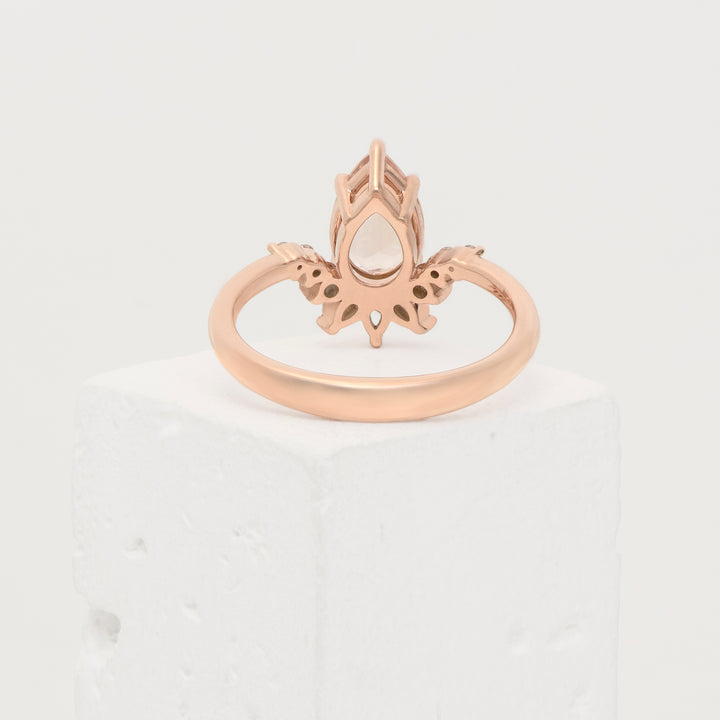 14k Rose Gold Peach Morganite Engagement Ring