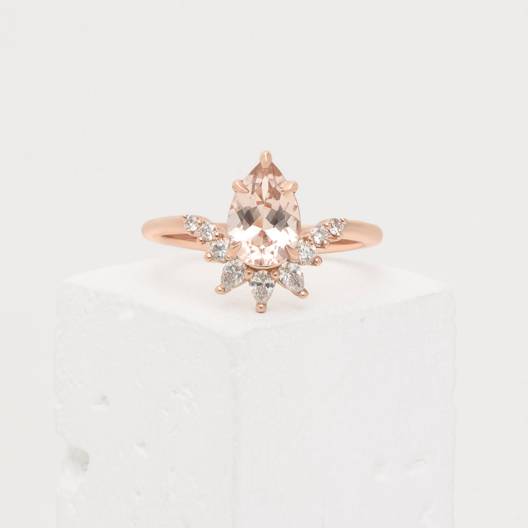 14k Rose Gold Peach Morganite Engagement Ring