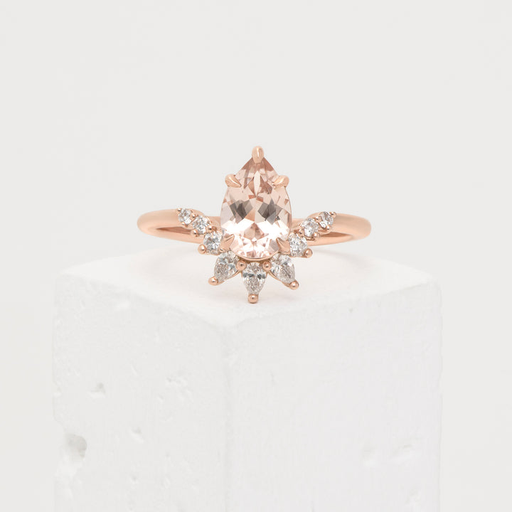 14k Rose Gold Peach Morganite Engagement Ring