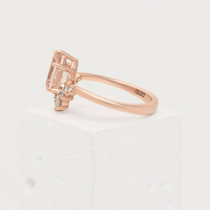 14k Rose Gold Peach Morganite Engagement Ring