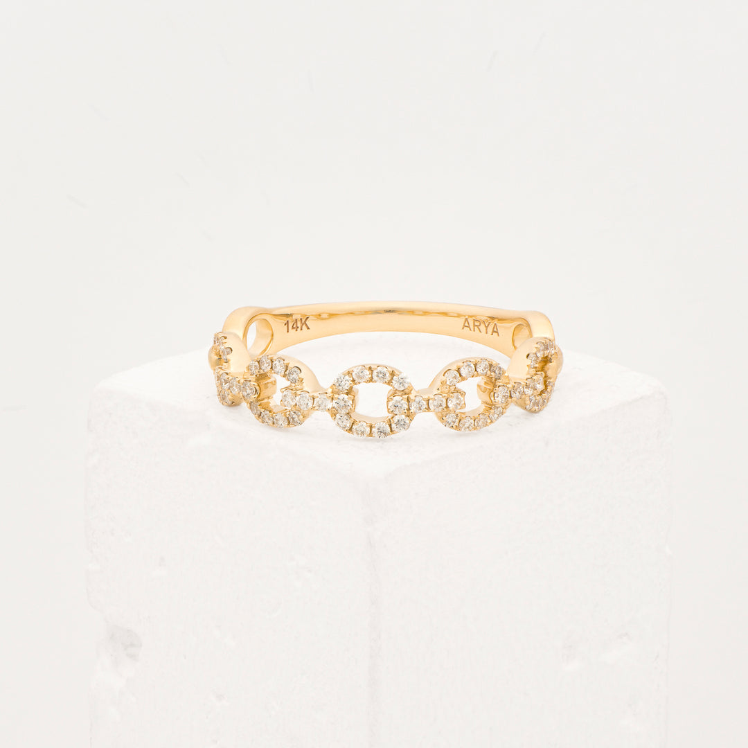 14KY .25ctw Dia. Chain Link Ri