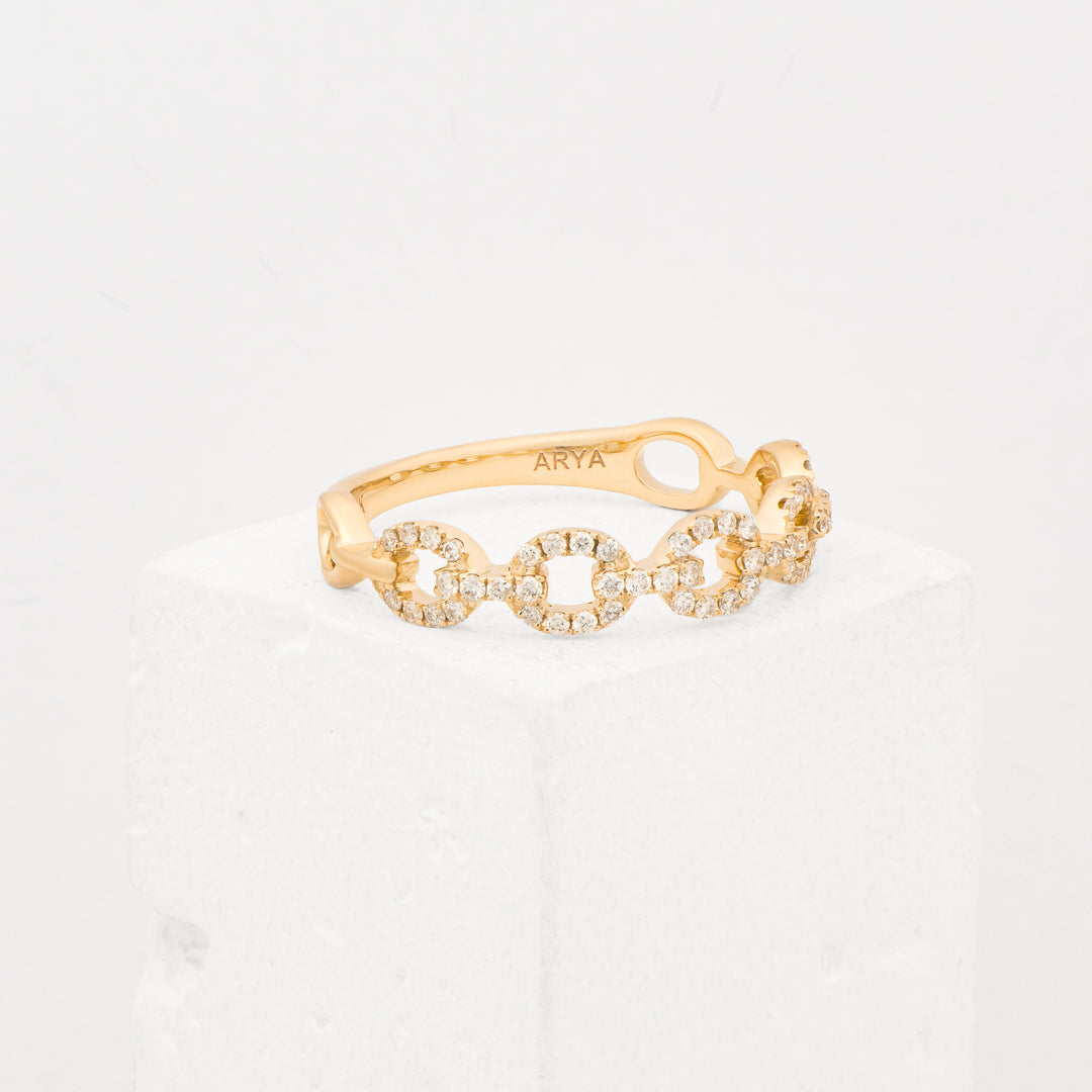 14KY .25ctw Dia. Chain Link Ri