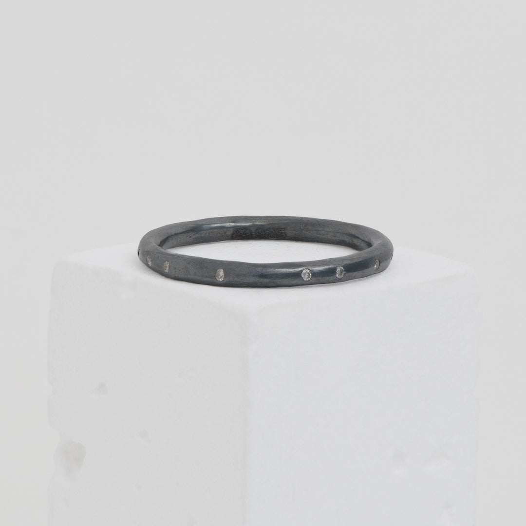 Oxidized SS with .11ctw Dia. A