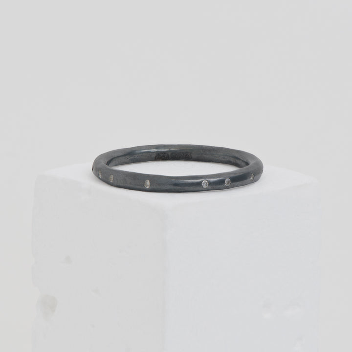 Oxidized SS with .11ctw Dia. A