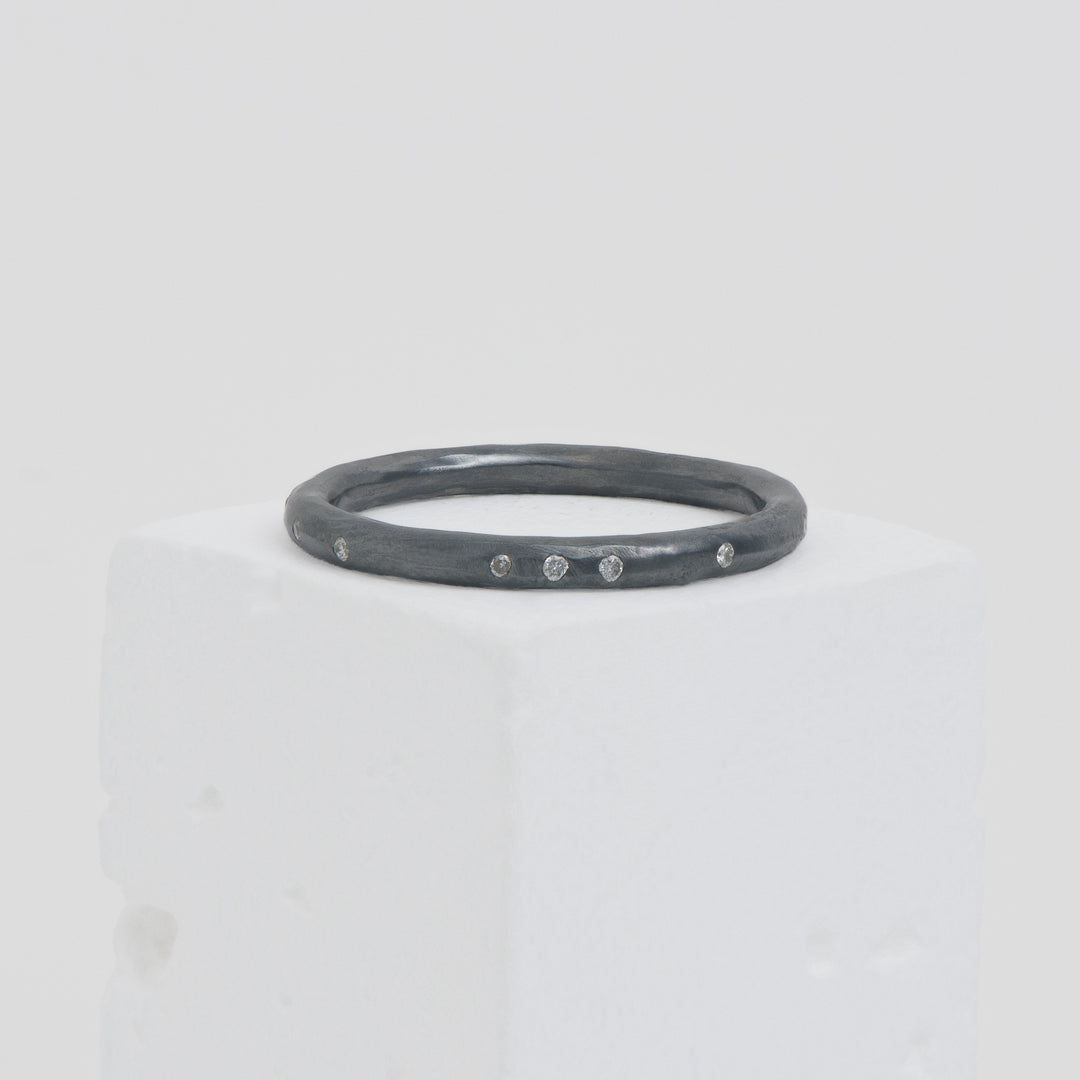 Oxidized SS with .11ctw Dia. A