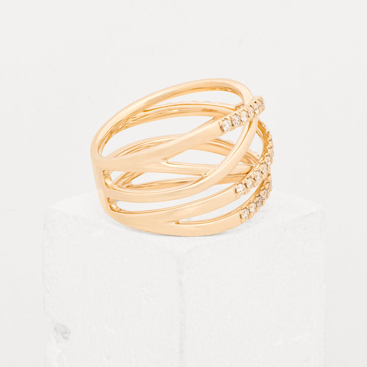 14KY .5ctw Dia. Criss Cross Ri