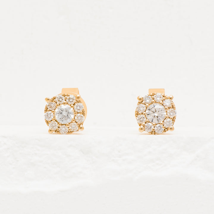 14KY .5ctw Dia. Cluster Stud E