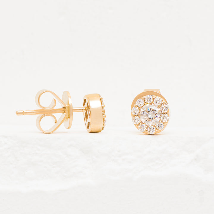 14KY .5ctw Dia. Halo Stud Earr