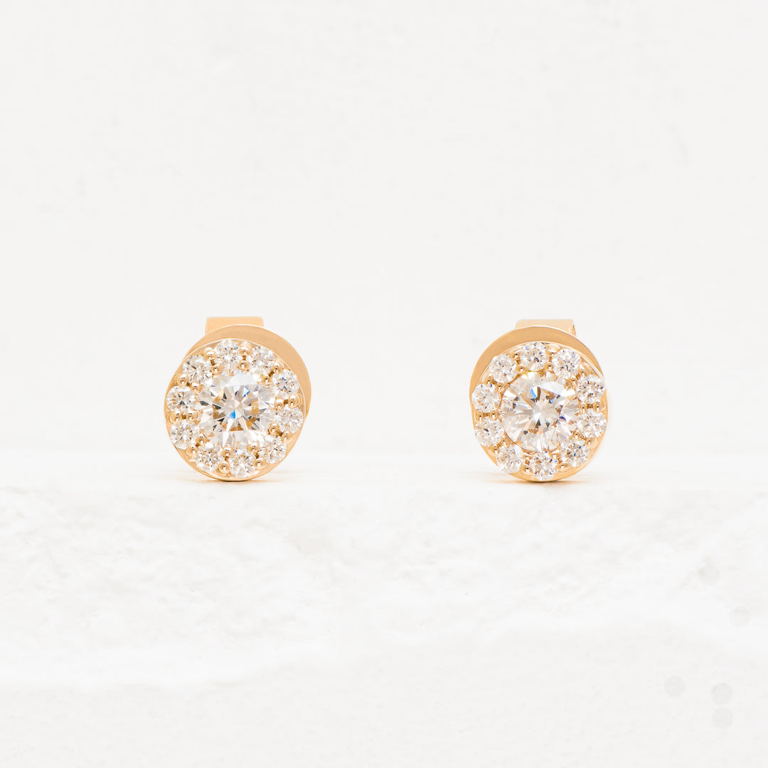 14KY .5ctw Dia. Halo Stud Earr