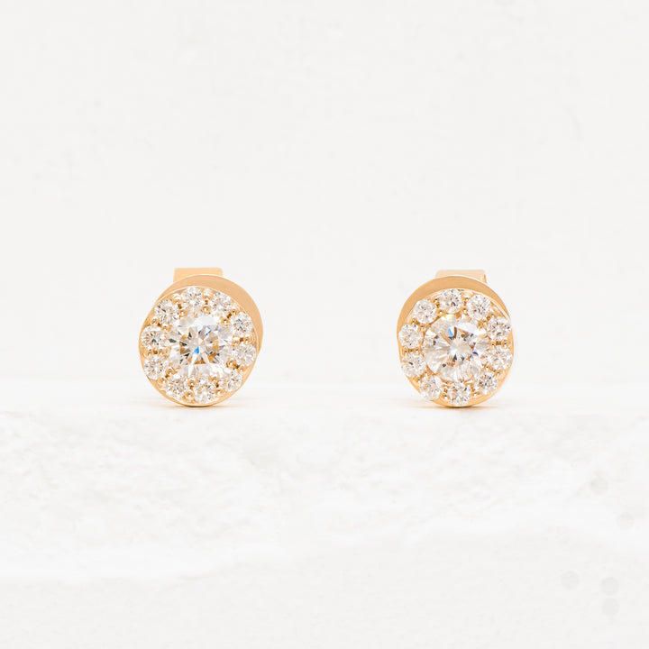 14KY .5ctw Dia. Halo Stud Earr
