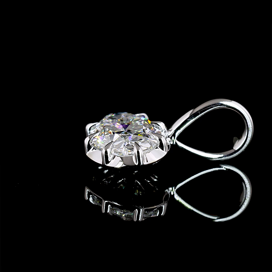 1 Cts 14K WHITE GOLD Oval Shap