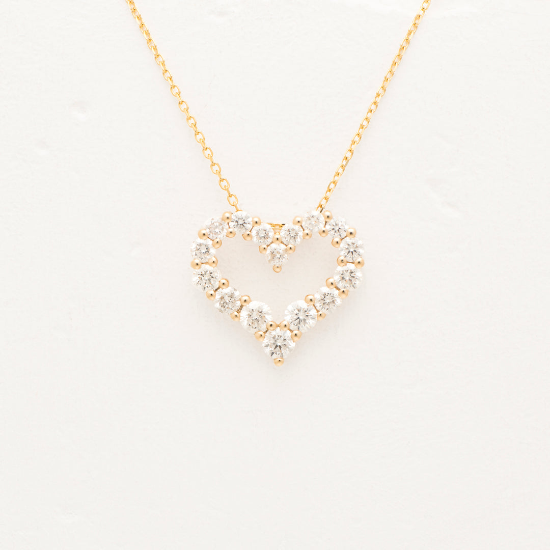 14KY 1ctw Dia. Heart Pendant