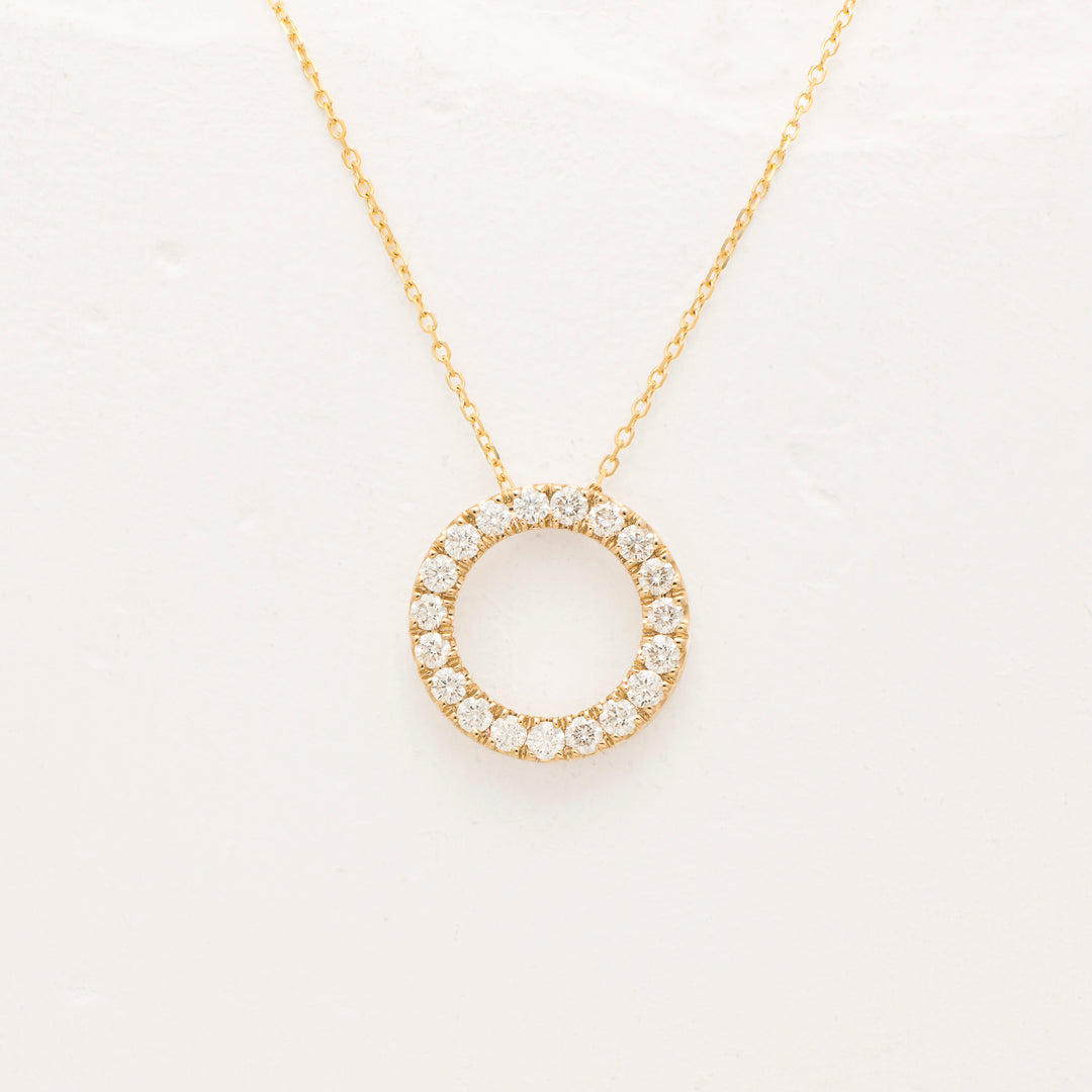 14KY .5ctw Dia. Circle Pendant