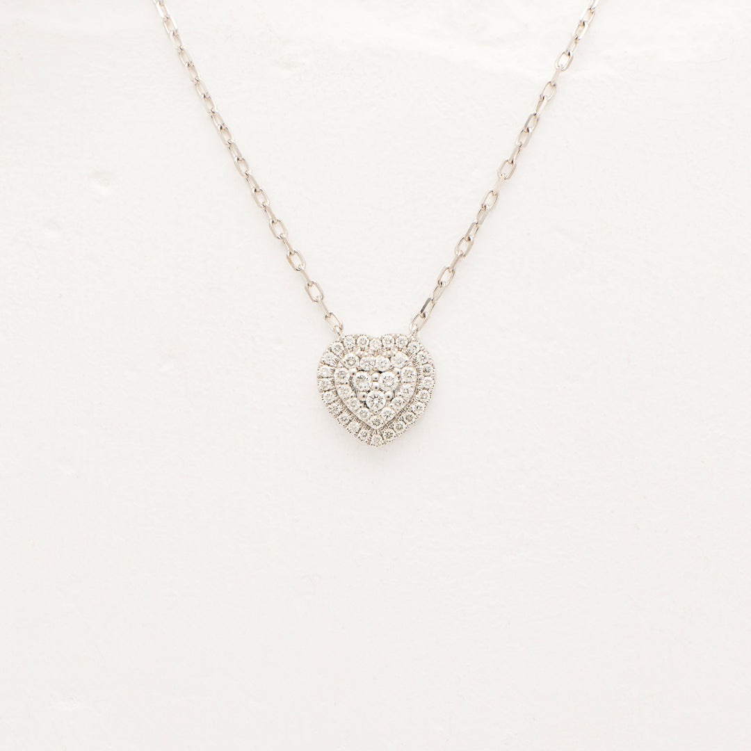 14KW .2ctw Dia. Heart Necklace