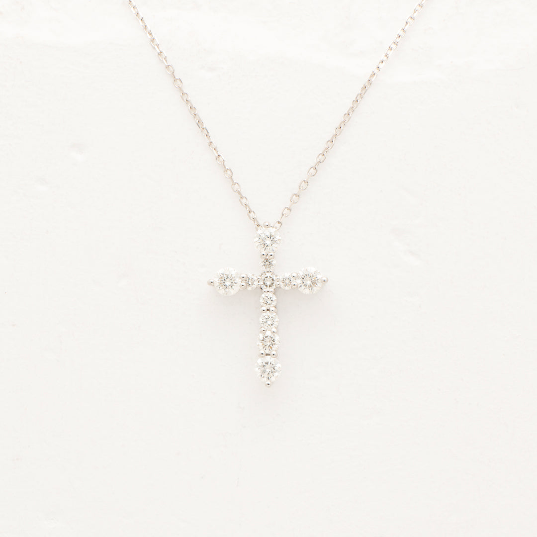 14KW .5ctw Dia. Cross Pendant