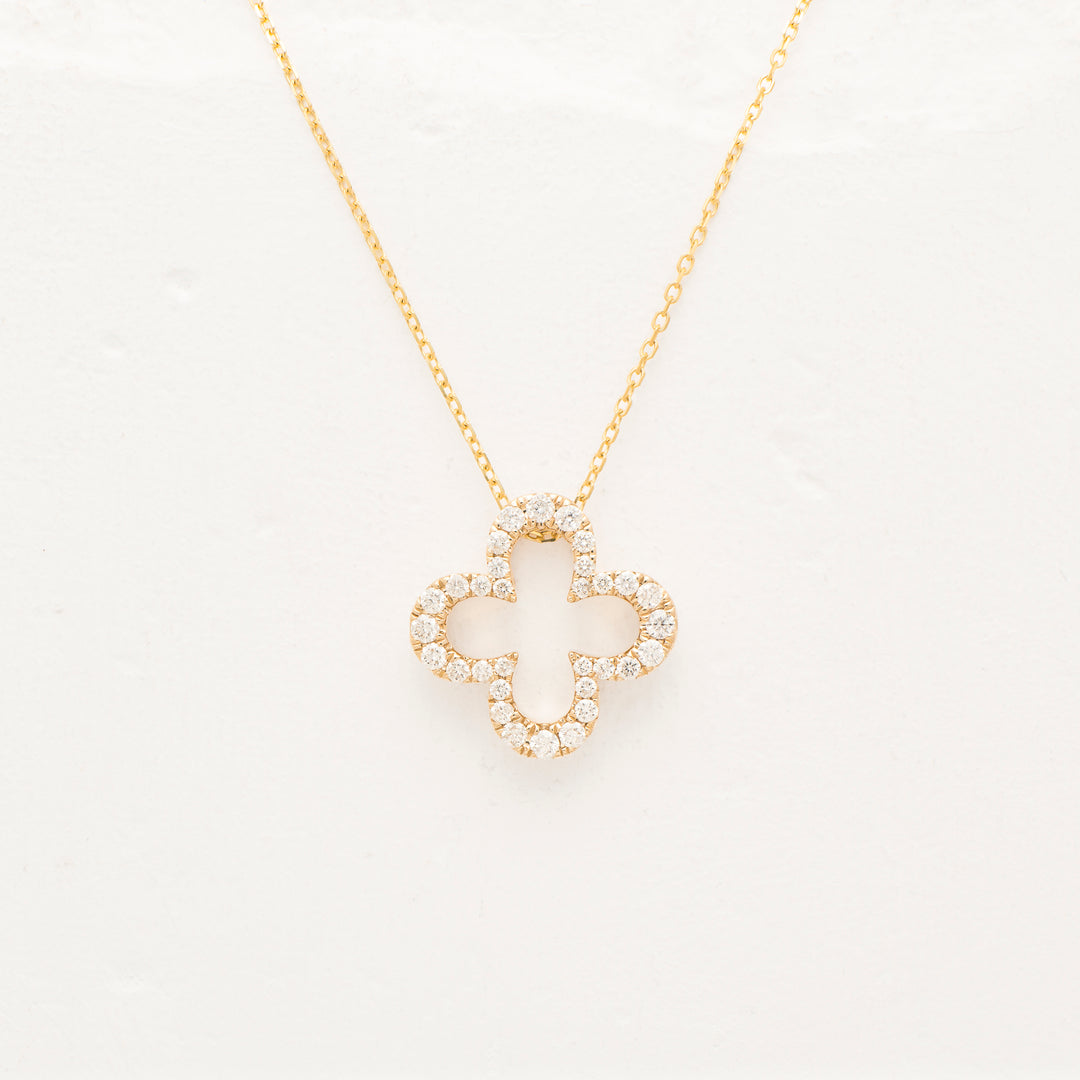 14KY .33ctw Dia. Clover Pendan