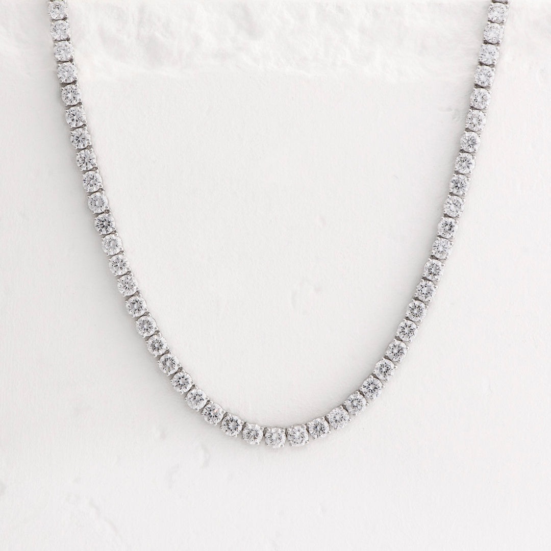 14KW 10.29ctw E VS1 Round LAB Diamond Tennis Necklace