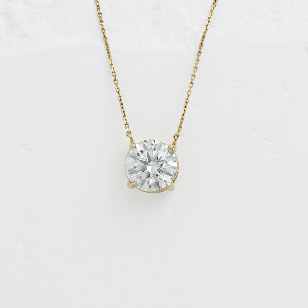 14KY 2.14ctw F VS1 Round LAB Diamond Necklace