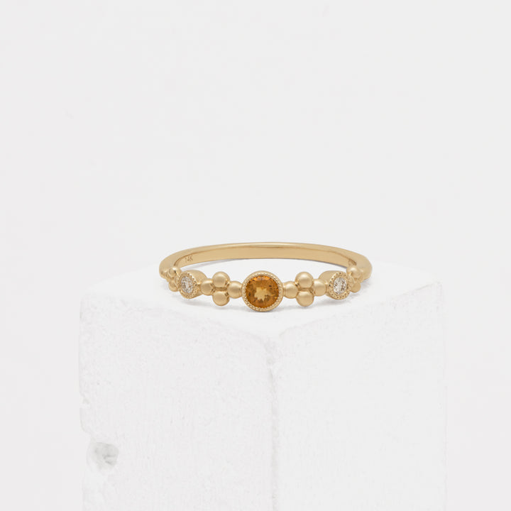 14KY .11ctw Rd Citrine & .04ct