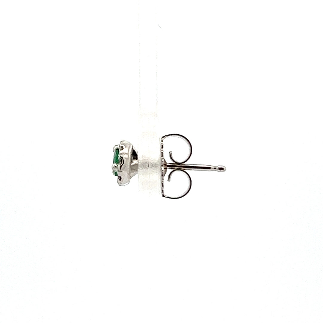 14KW 3mm Emerald Diamond Halo