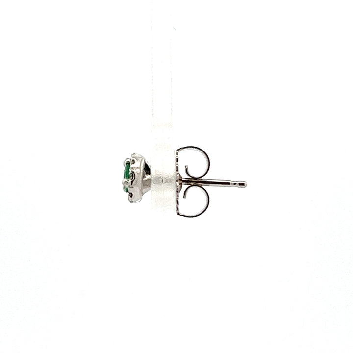 14KW 3mm Emerald Diamond Halo