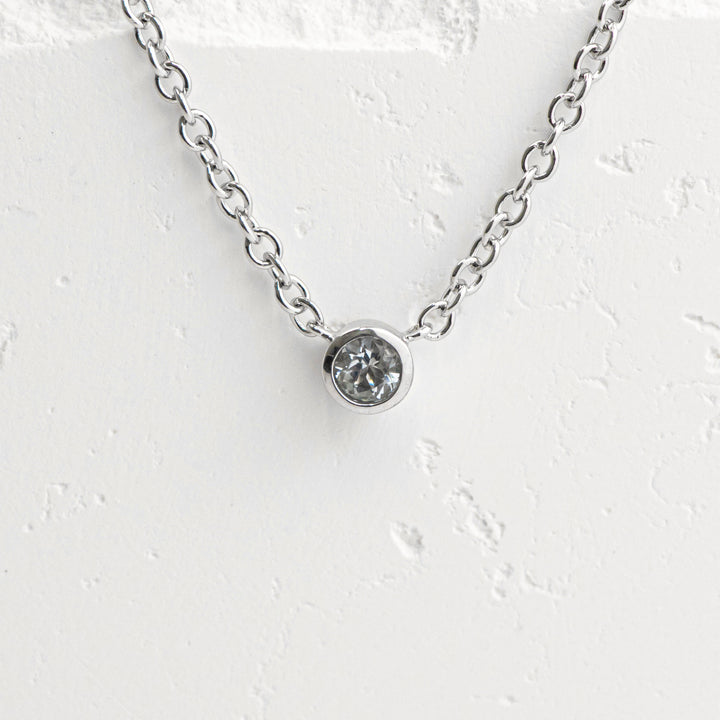 Sterling Silver Aquamarine Bezel Station Necklace