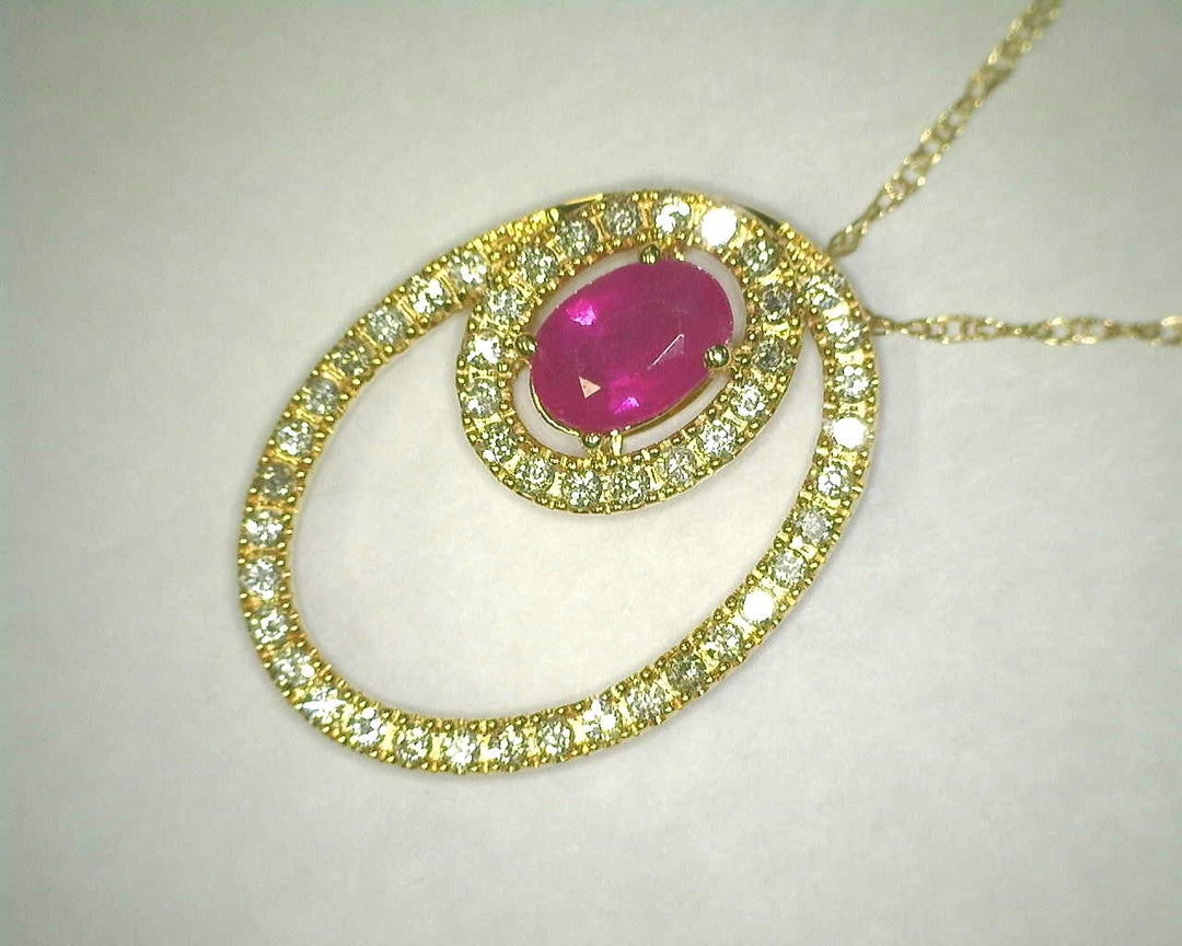 14KY Ruby (0.55ct) & Diamond (