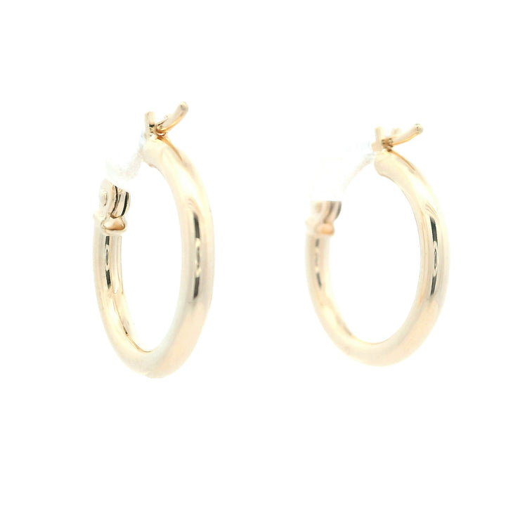 14K Yellow Gold 2x15mm Hoop Earring