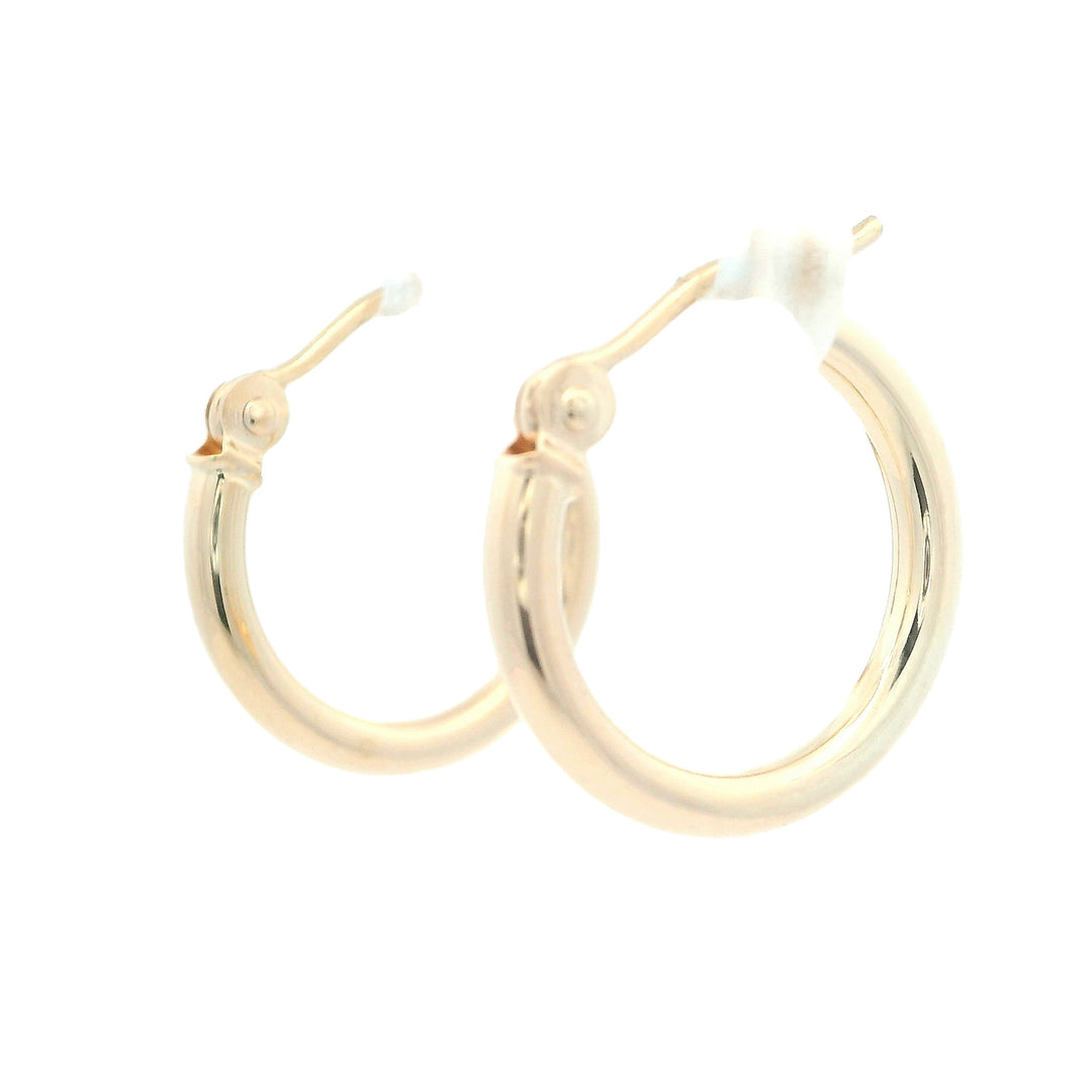 14K Yellow Gold 2x15mm Hoop Earring