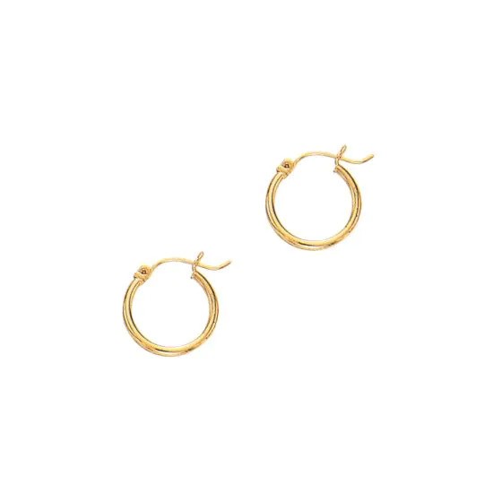 14KY Tube Hoop Earrings
