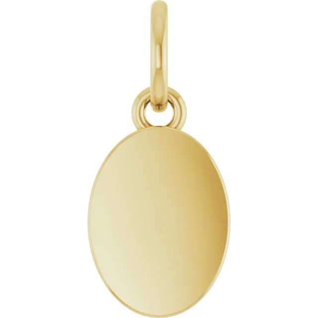 14K Yellow Gold Engravable Ova