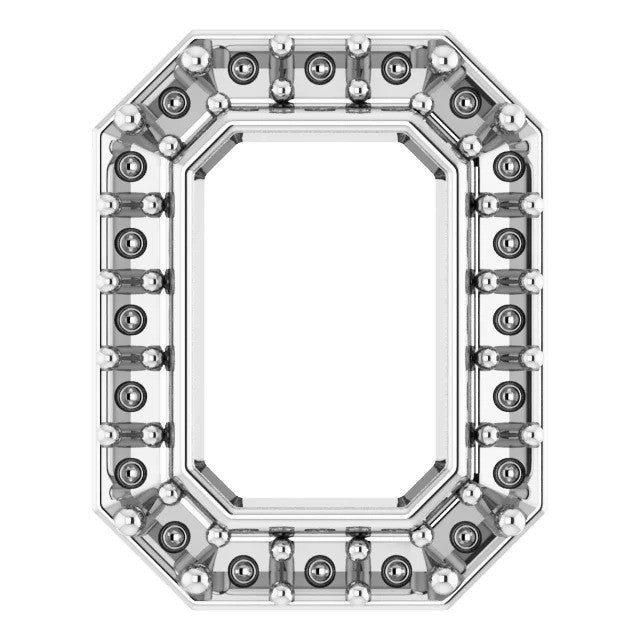 14K White Gold 6x4 mm Emerald