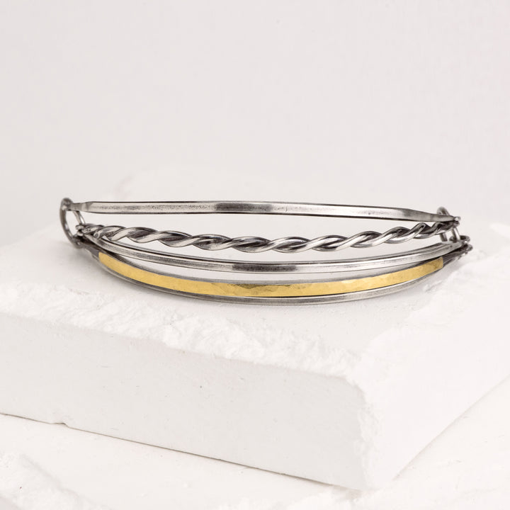 22K Bimetal 5 Band Bangle