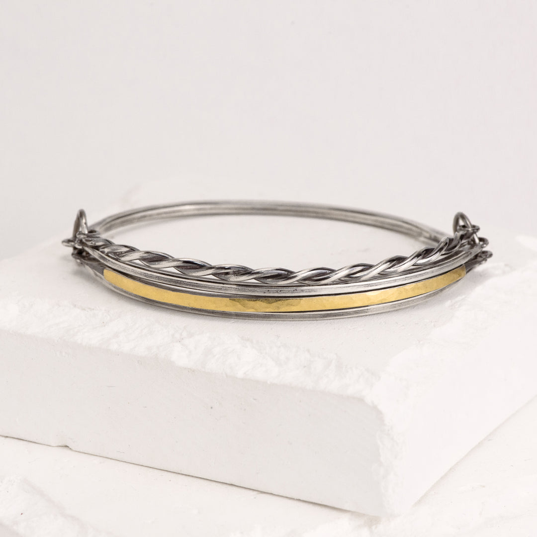 22K Bimetal 5 Band Bangle
