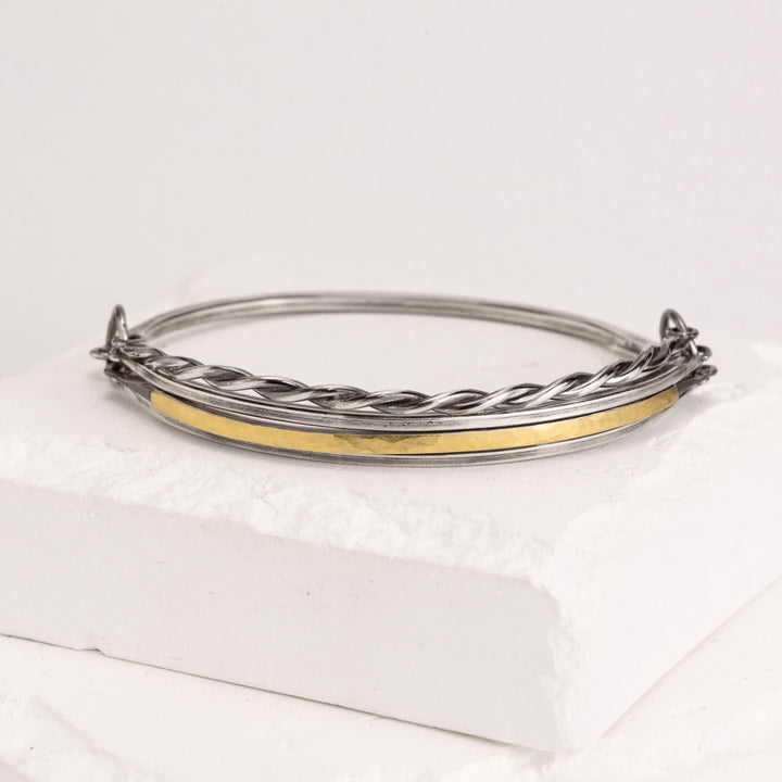 22K Bimetal 5 Band Bangle