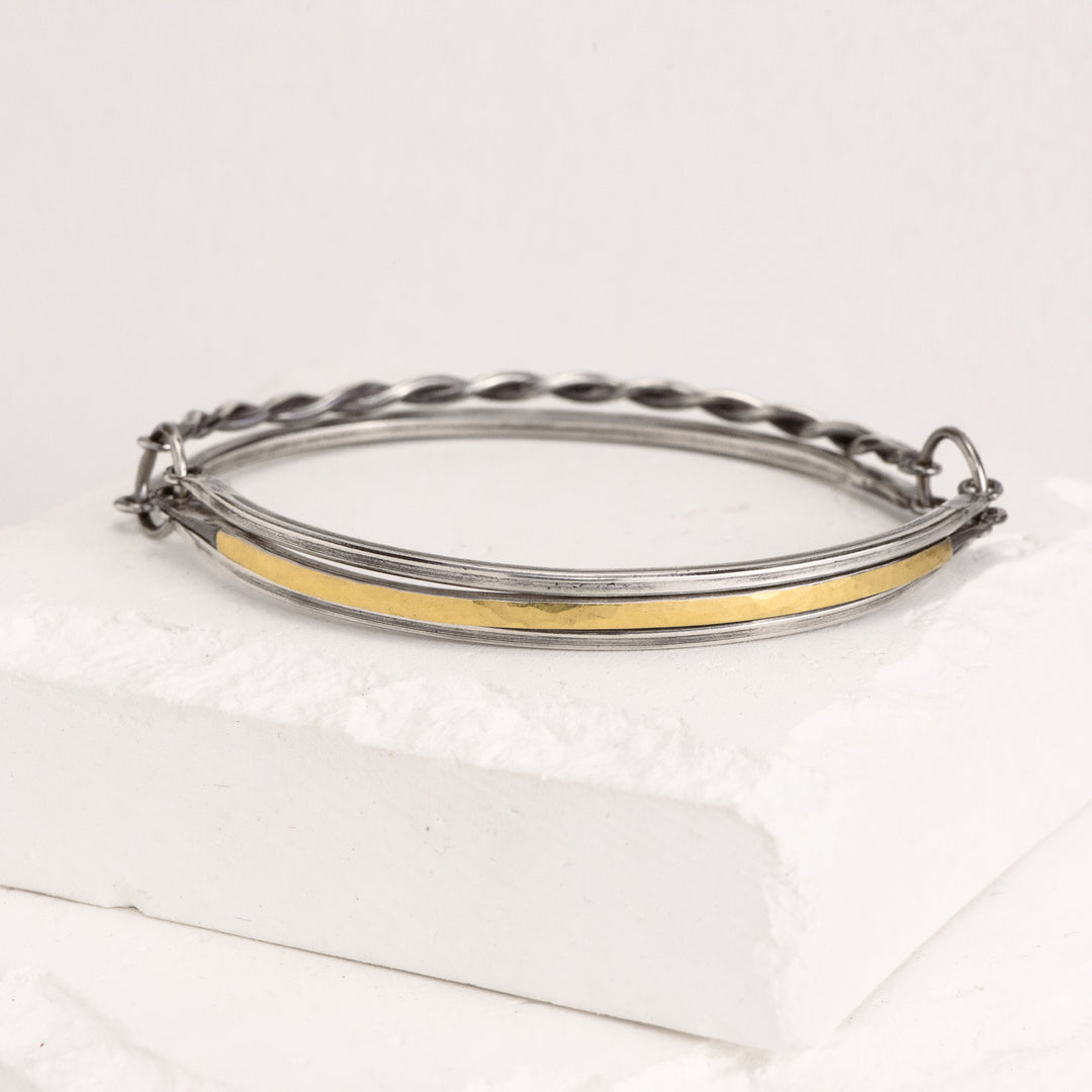 22K Bimetal 5 Band Bangle